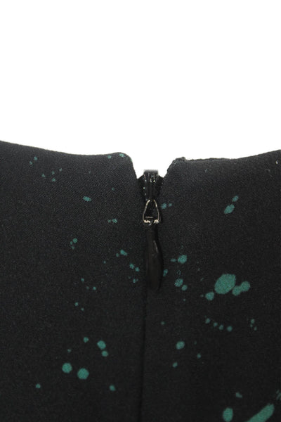 ALC Women Cropped Silk Sleeveless Blouse Round Neck Black Zip Size 6