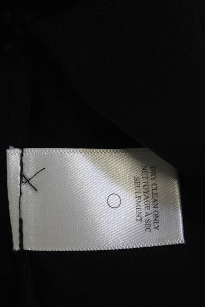 ALC Women Cropped Silk Sleeveless Blouse Round Neck Black Zip Size 6