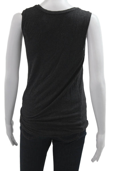 Club Monaco Womens Basic Jersey Tank Dark Gray Round Neck Size XS