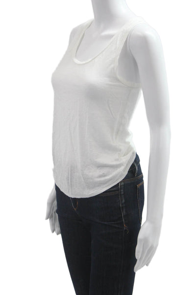 J Crew Women White Linen Basic Tank Size M