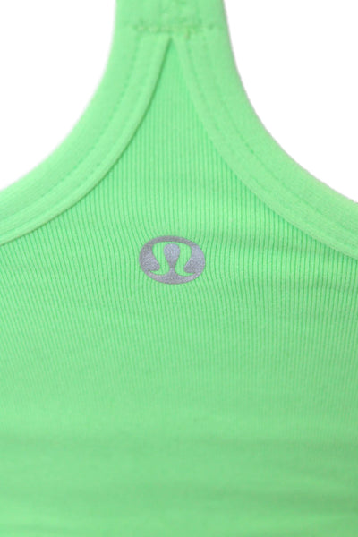 Lululemon Women Basic Camisole Green Round Neck Nylon Blend Size 4