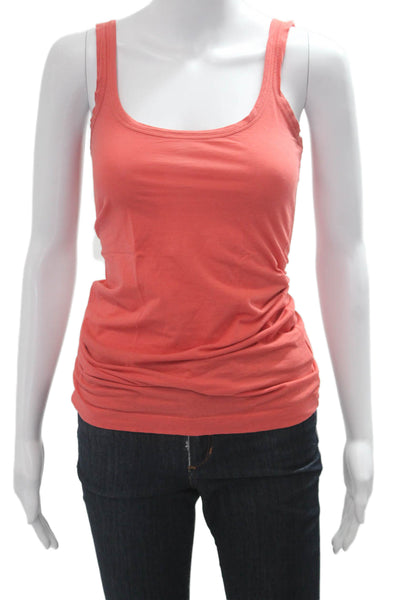 Theory Women Orange Sleeveless Camisole Round Neck Size S