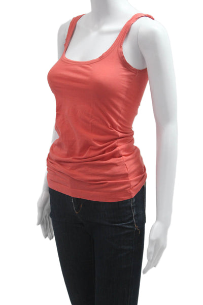 Theory Women Orange Sleeveless Camisole Round Neck Size S