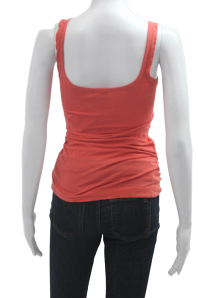 Theory Women Orange Sleeveless Camisole Round Neck Size S