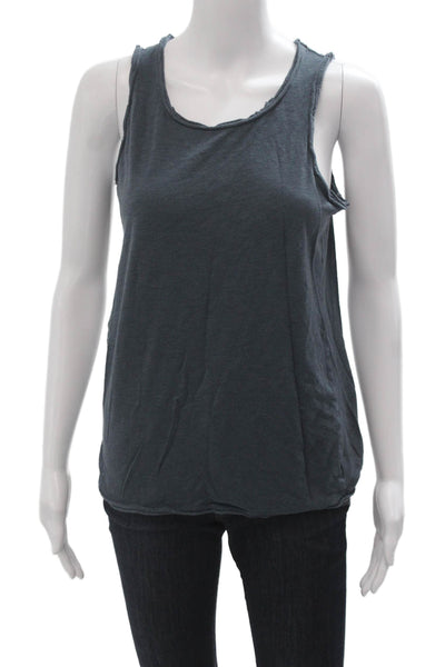 Chaser Women Basic Jersey Dark Gray Sleeveless Tank Size S