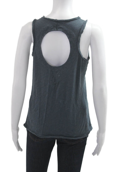 Chaser Women Basic Jersey Dark Gray Sleeveless Tank Size S