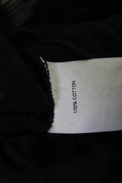 Joe Fresh Women Basic Black T-Shirt Long Sleeve Cotton Round Neck Size M
