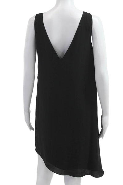 Halston Heritage Women Shift Dress Black Sleeveless Above Knee Size 0