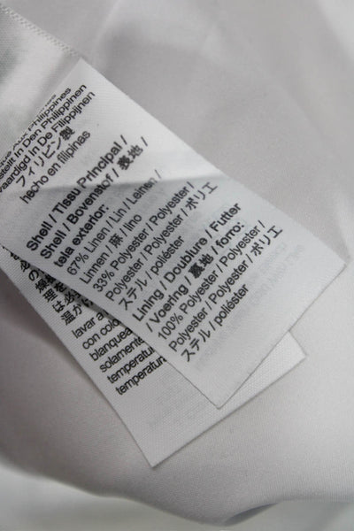 J Crew Women Ankle Cropped Dress Pants White Linen Blend Size 0