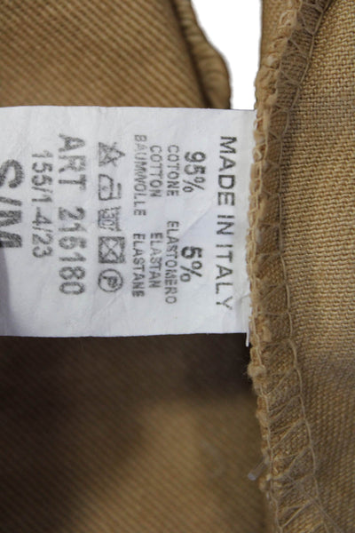Johanna Paris Womens Tan Cotton Elastane Collared Button Army Vest Size S