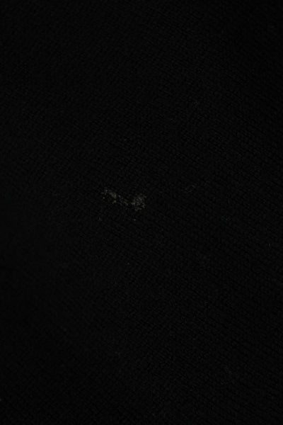 Club Monaco Women Cropped Black Crew Neck Long Sleeve Sweater Size S