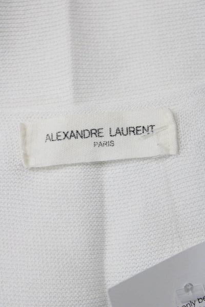 Alexandre Laurent Womens White V-Neck Sleeveless Basic Tank Top Designer Size S