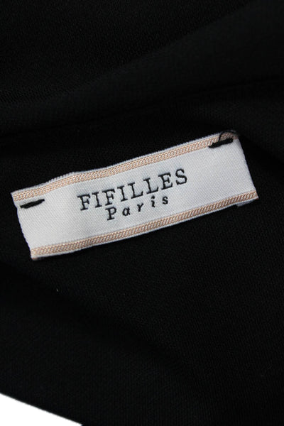 Fifilles Womens Black Sleeveless Round Neck Solid Polyester Tank Size S