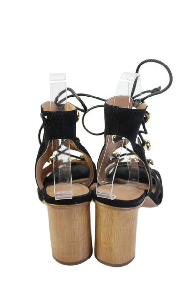 Rebecca Minkoff Womens Open Toe Strappy Gladiator Heel Sandals Black Size 6.5