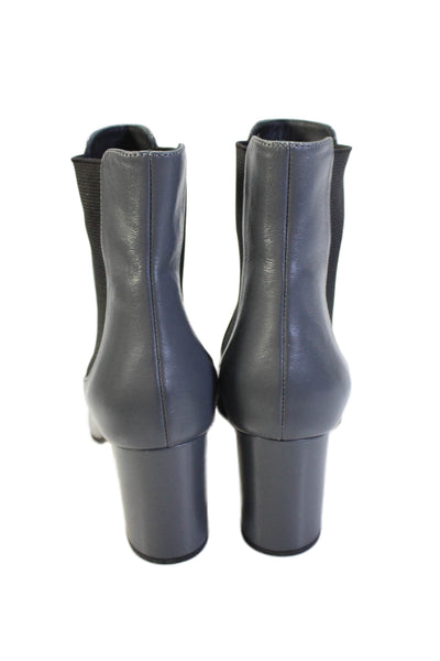 Theory Womens Textured Rounded Toe Slip On Booties Gray Size EUR 35