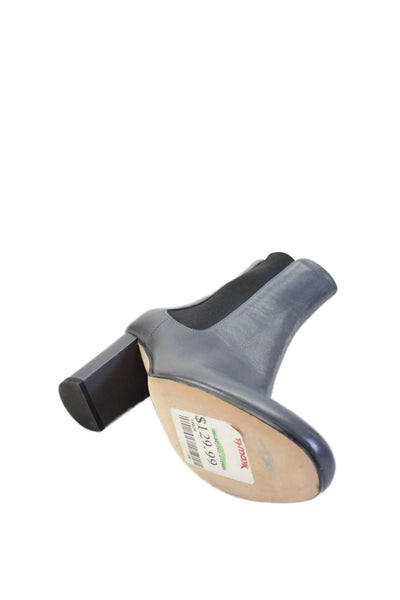 Theory Womens Textured Rounded Toe Slip On Booties Gray Size EUR 35
