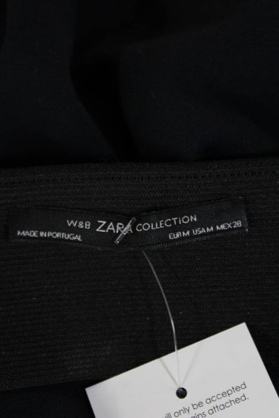 Zara W&B Womens Black Flare Mini Skirt Polyester Blend Size M