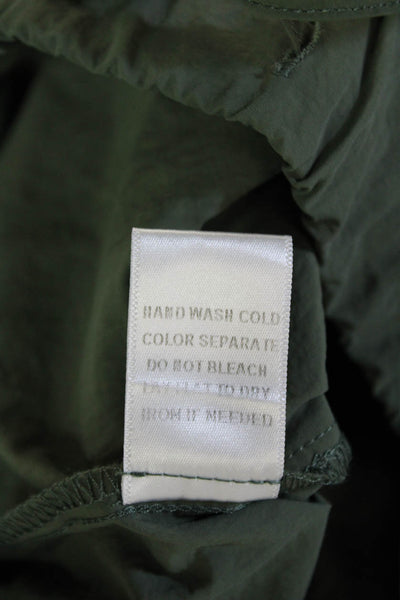 Le Lis Unisex Cargo Cropped Windbreaker Pants Green Drawstring Army Size M