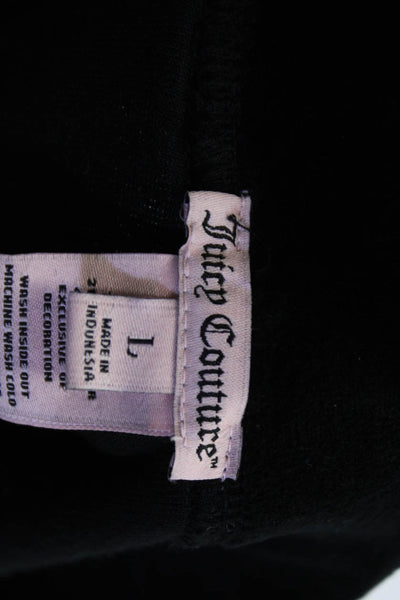 Juicy Couture Women Ankle Sweatpants Black Cotton Blend Size L