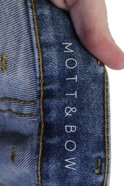 Mott and Bow Mens Skinny Blue Jeans Button Fly Size 36
