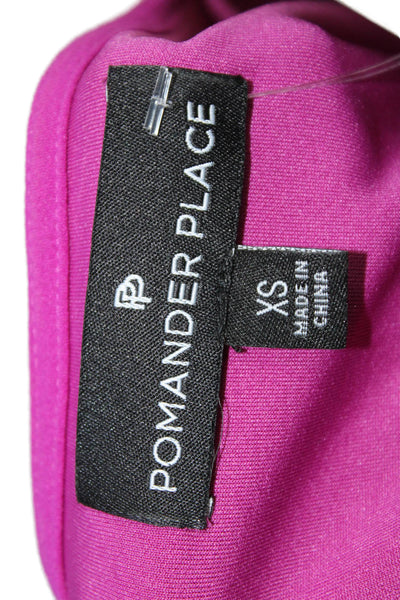Pomander Place Women Purple V-Neck 3/4 Sleeve Solid Blouse Size XS