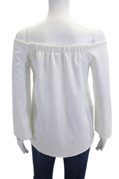 Tuckernuck Women White 3/4 Sleeve Solid Blouse Rayon Blend Size XS