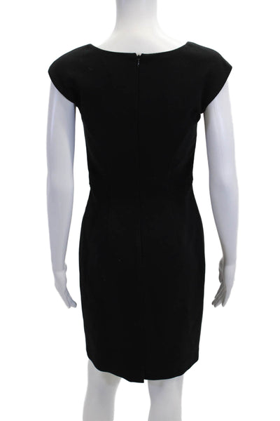 Elizabeth & James Women Sheath Dress Black V-Neck Zip Short Size 2