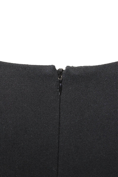 Elizabeth & James Women Sheath Dress Black V-Neck Zip Short Size 2