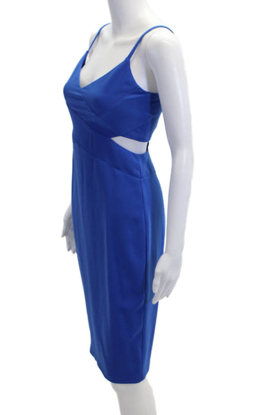 Laundry by Shelli Segal Women Bodycon Dress Blue VNeck Sleeveless Zip Size 2