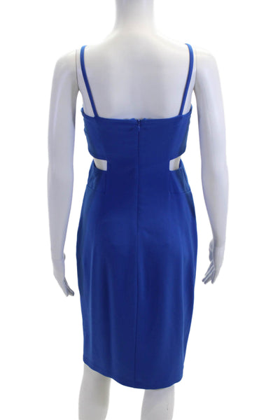 Laundry by Shelli Segal Women Bodycon Dress Blue VNeck Sleeveless Zip Size 2