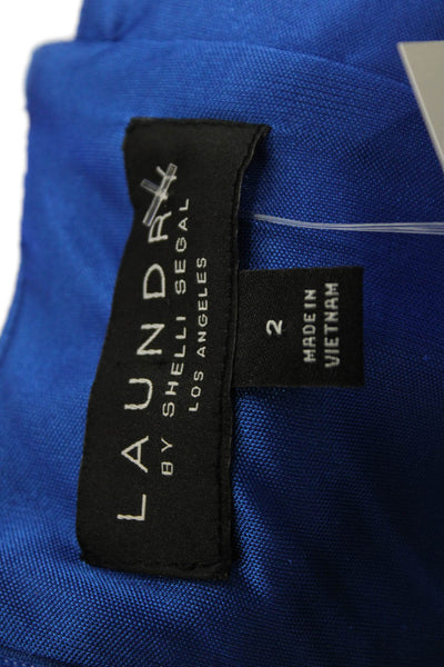 Laundry by Shelli Segal Women Bodycon Dress Blue VNeck Sleeveless Zip Size 2