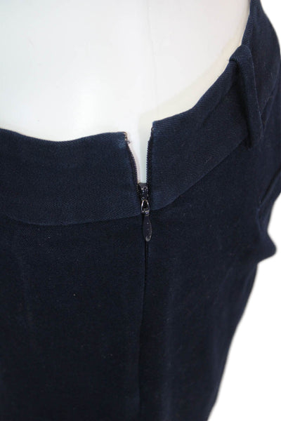 J Crew Womens Cropped Ankle Pants Dark Blue Cotton Stretch Petite Size 2P