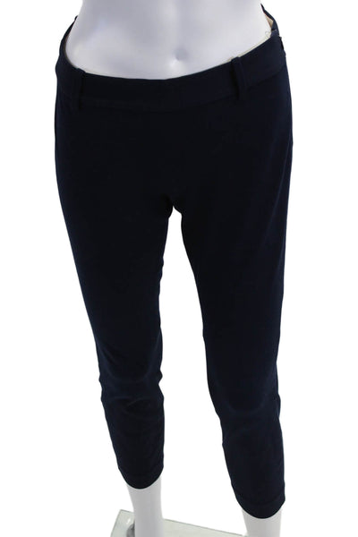 J Crew Womens Ankle Cropped Dress Pants Dark Blue Zip Solid Size 0