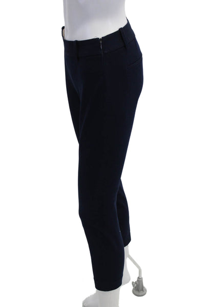 J Crew Womens Ankle Cropped Dress Pants Dark Blue Zip Solid Size 0