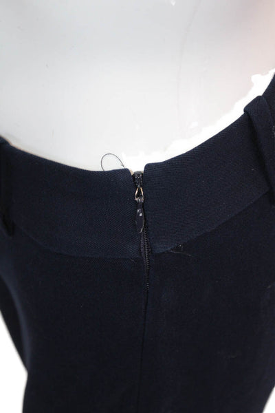 J Crew Womens Ankle Cropped Dress Pants Dark Blue Zip Solid Size 0