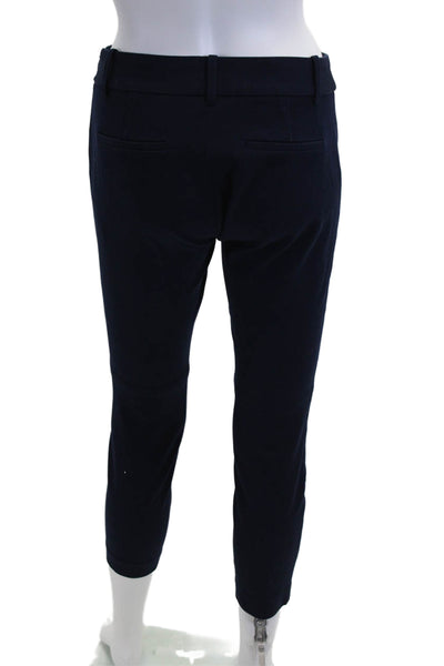 J Crew Womens Ankle Cropped Dress Pants Dark Blue Zip Solid Size 0