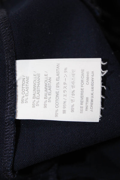 J Crew Womens Ankle Cropped Dress Pants Dark Blue Zip Solid Size 0