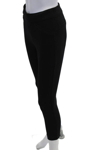 Spanx Womens Ankle Cropped Jeggings Black Rayon Blend Size S
