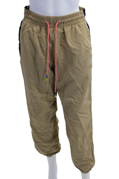 The Upside Unisex Windbreaker Jogger Pants Beige Drawstring Size XS