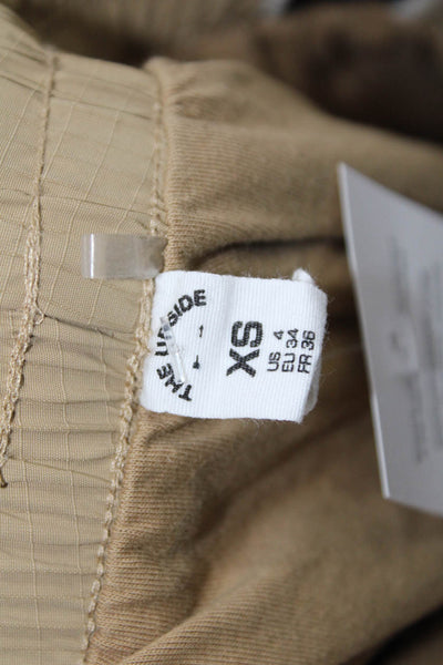 The Upside Unisex Windbreaker Jogger Pants Beige Drawstring Size XS