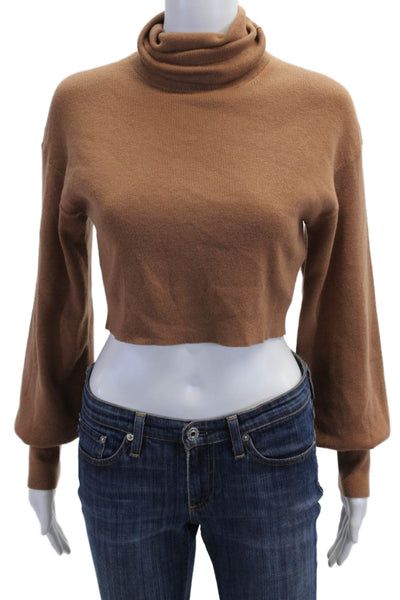 Wilfred Women Turtleneck Pullover Sweater Brown Wool Cotton Long Sleeve Size XS
