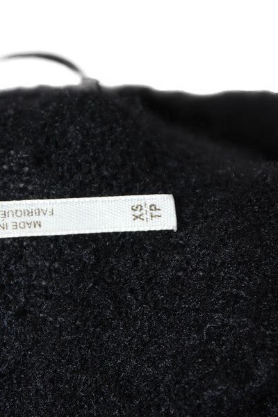Free People Womens V-Neck Pullover Sweater Black Long Sleeve Size XS