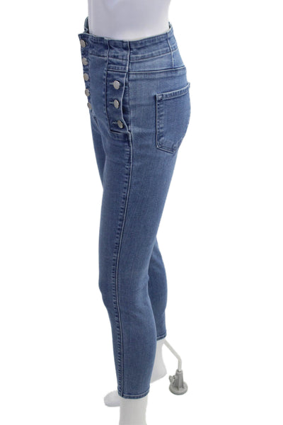 J Brand Womens Ankle Skinny Jeans Blue Button Size 27