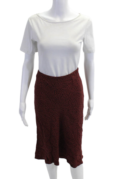 Rails Women Pencil Skirt Red Animal Print Knee Length Petite Size XS
