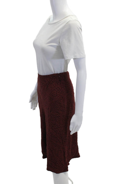 Rails Women Pencil Skirt Red Animal Print Knee Length Petite Size XS