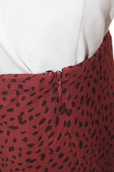 Rails Women Pencil Skirt Red Animal Print Knee Length Petite Size XS