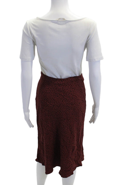 Rails Women Pencil Skirt Red Animal Print Knee Length Petite Size XS