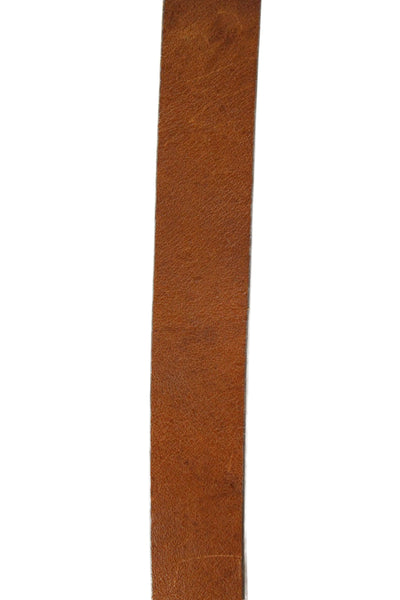 Massimo Dutti Womens Medium Width Leather Ring Buckle Belt Brown Size 65cm