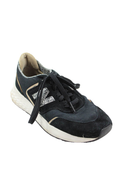 New Balance Womens Leopard Print Low Top Sneakers Shoes Black Size 8.5