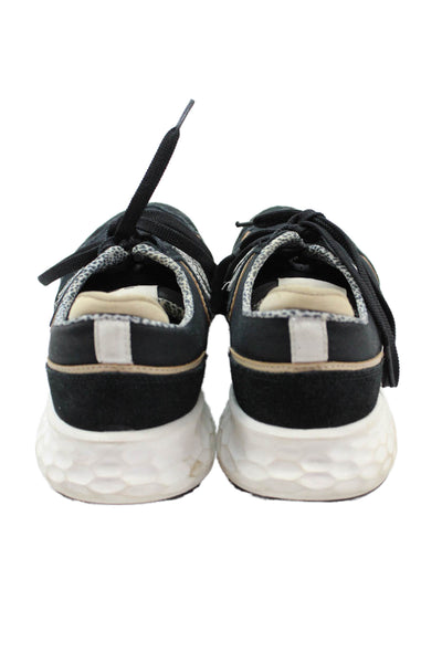New Balance Womens Leopard Print Low Top Sneakers Shoes Black Size 8.5